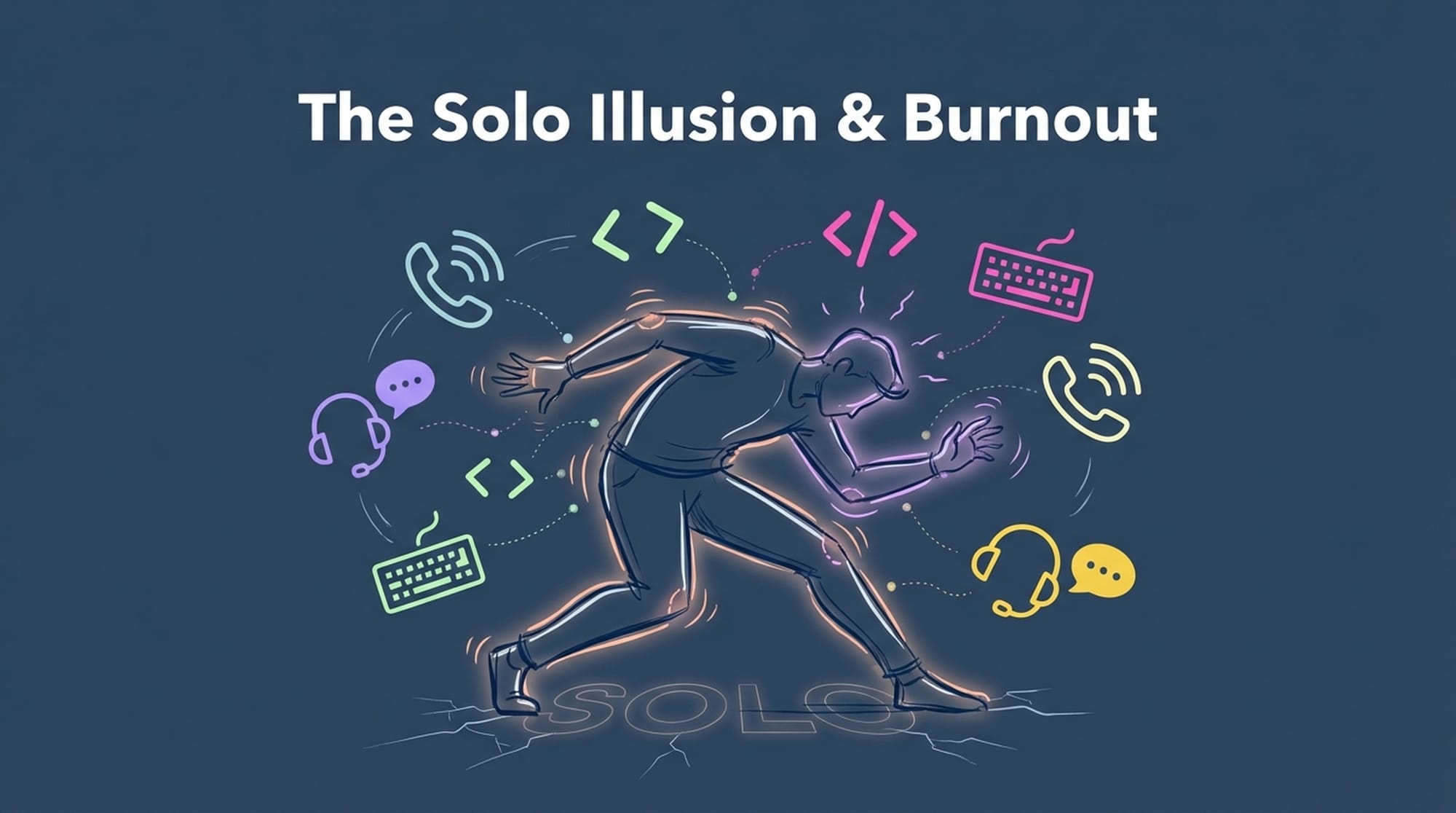 Person struggling to juggle many tasks, looking overwhelmed