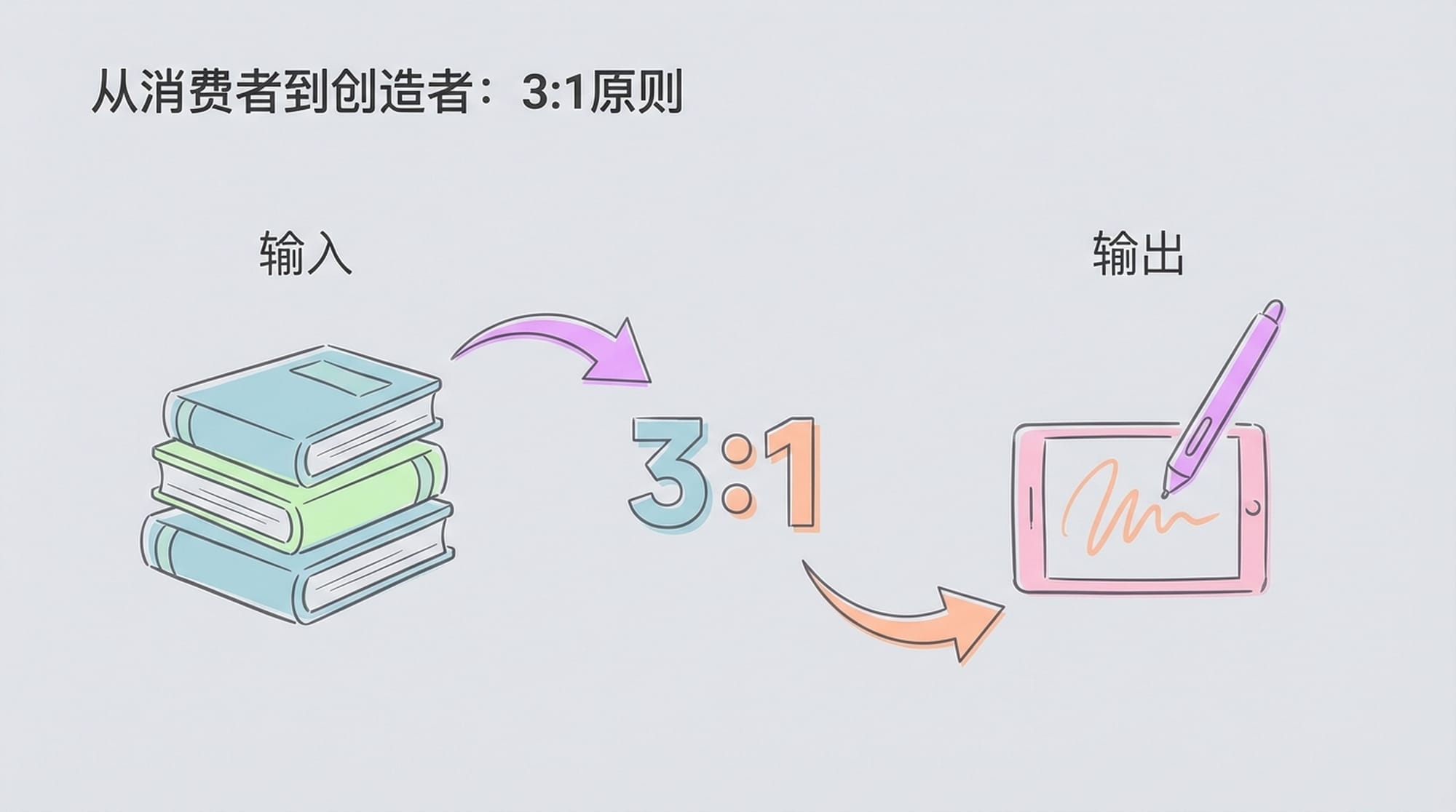 输入与输出的对比图，展示三比一的平衡