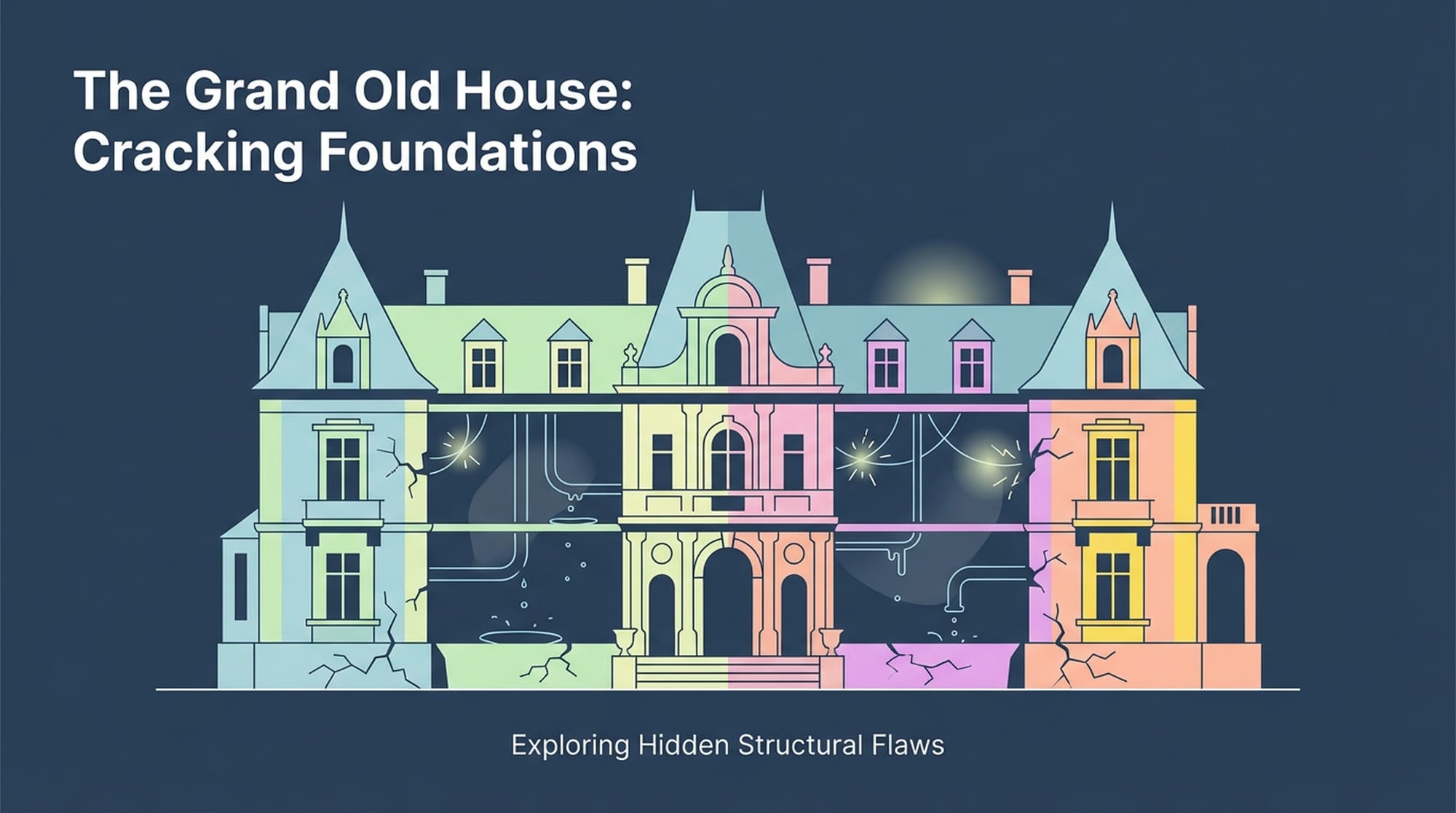 A grand old house, still stately and beautiful on the outside, its garden meticulously kept, its windows gleaming. But inside, unseen by casual visitors, the foundations are cracking, the plumbing is failing, and the electrical system is dangerously overloaded.