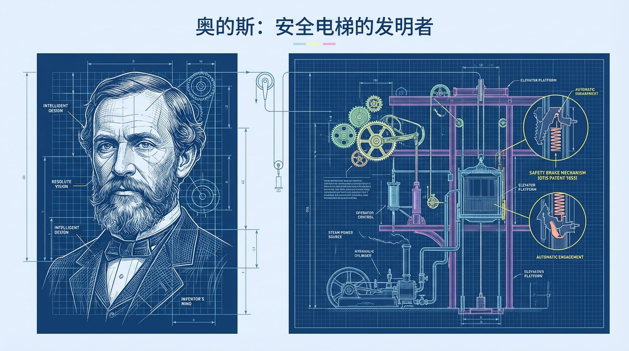 埃利沙·奥的斯(Elisha Otis)肖像