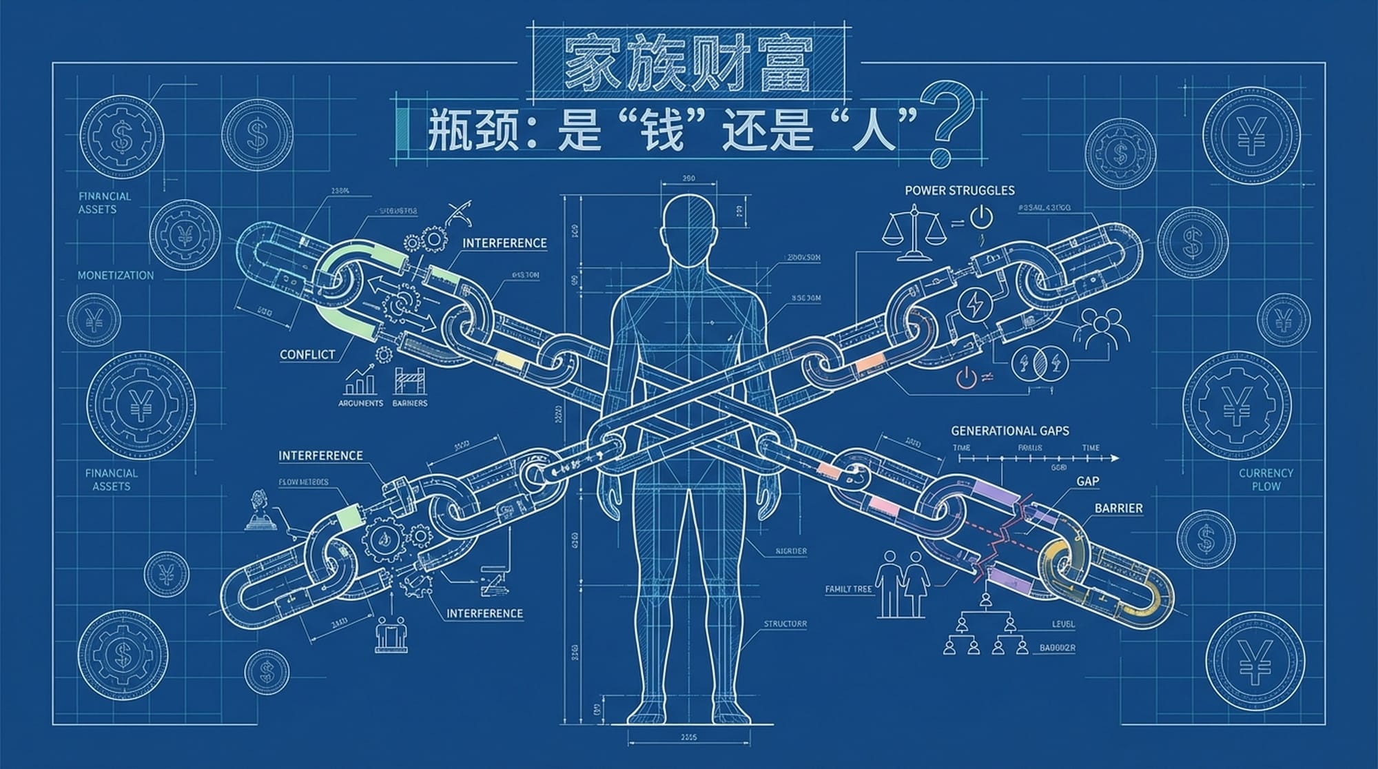 受人际关系束缚的人形剪影