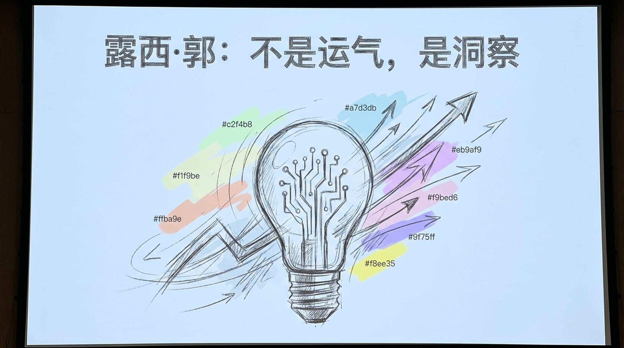 抽象的概念艺术：一个明亮灯泡照亮一个复杂的电路板，象征独特的洞察力和快速成长。背景中隐约可见正在加速的时间线。