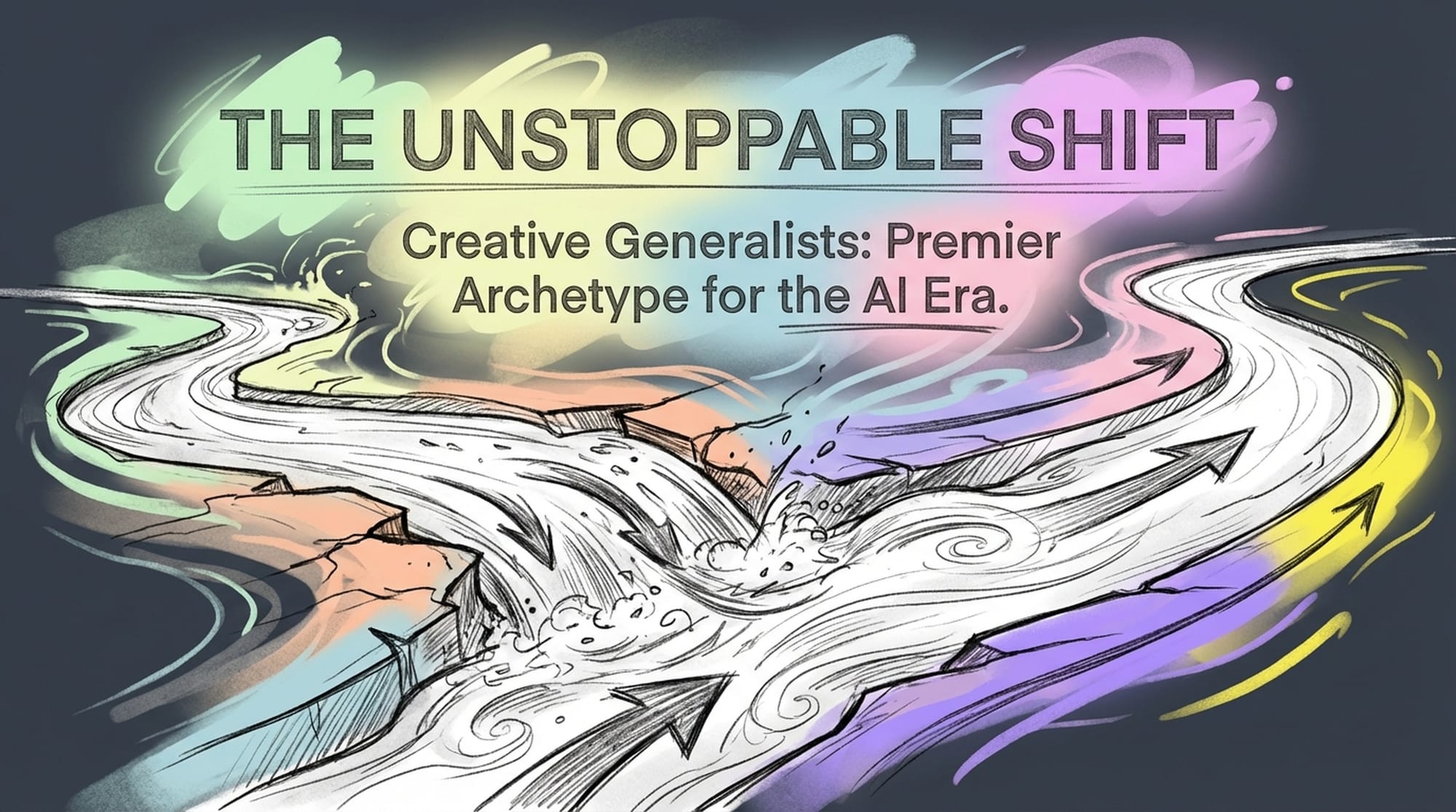 Powerful visual of a river changing course, flowing through a new, open channel