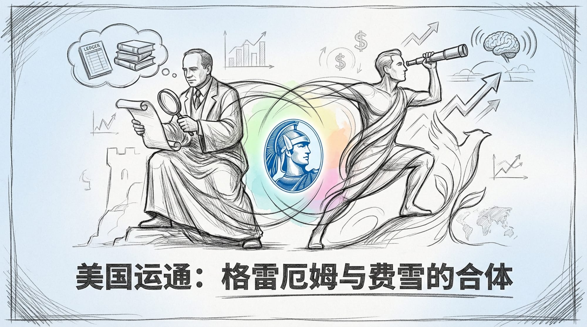 A powerful image of two ancient, opposing statues shaking hands or subtly merging