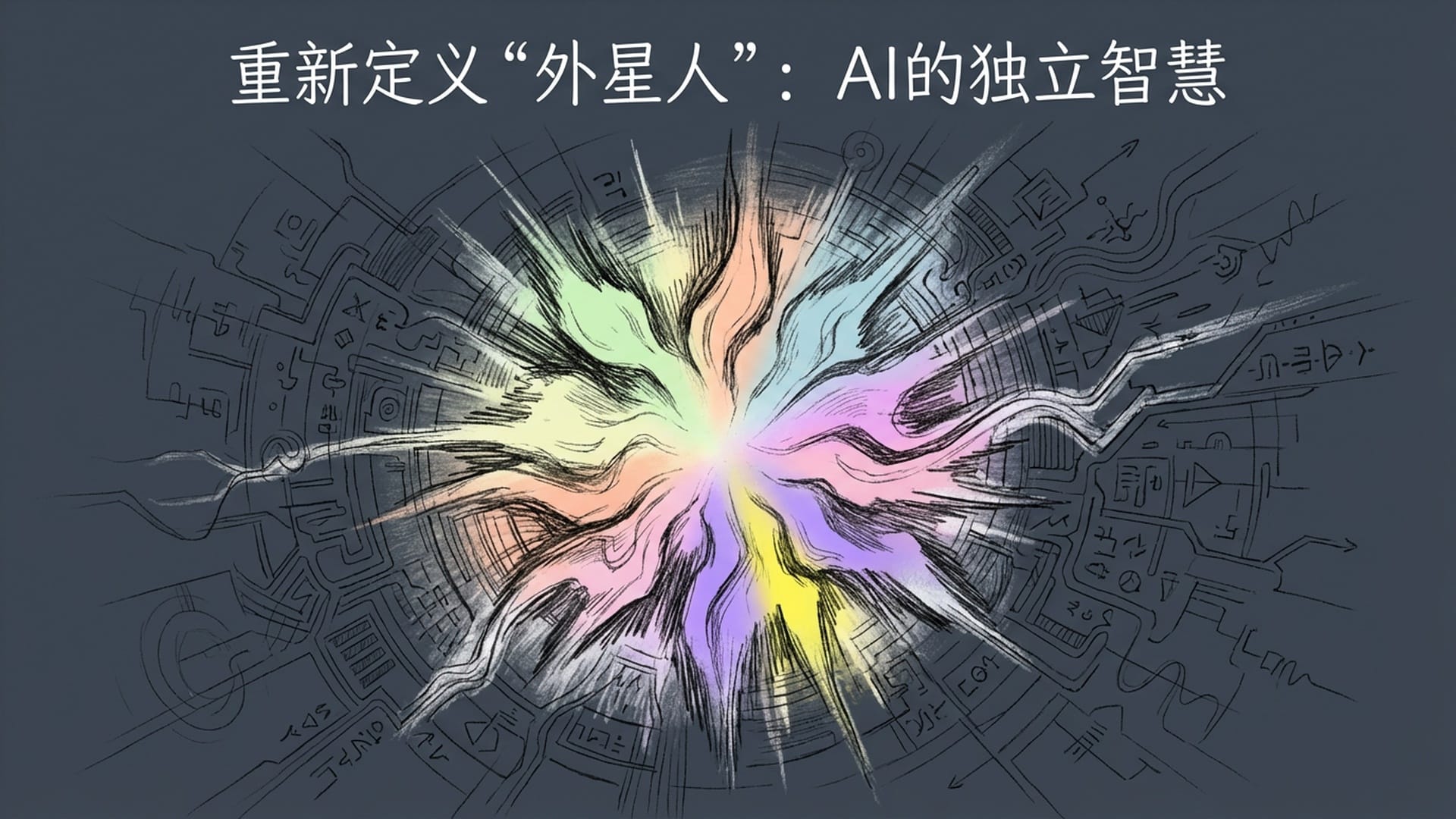 抽象的AI核心发光体