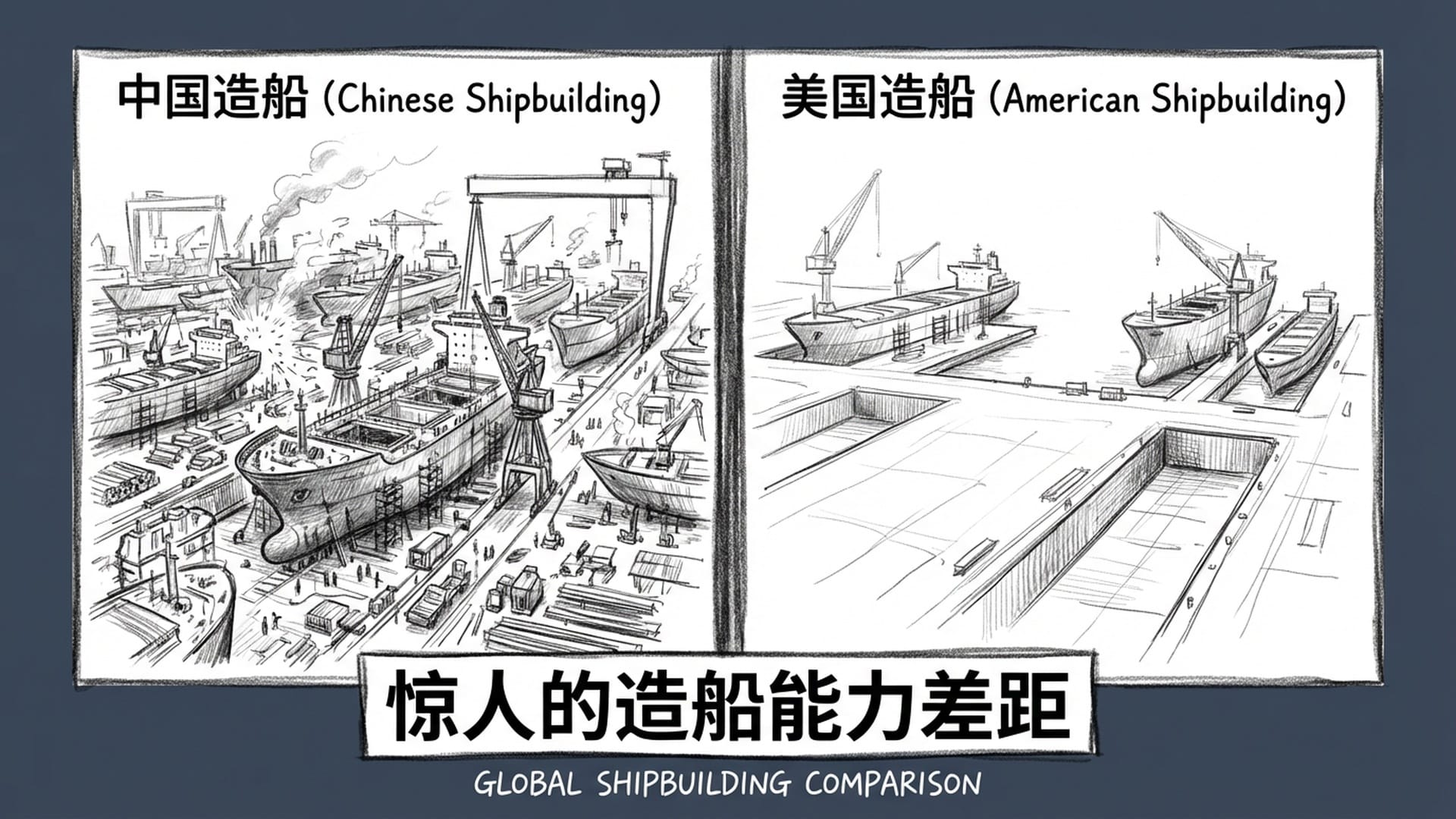 惊人的造船能力差距