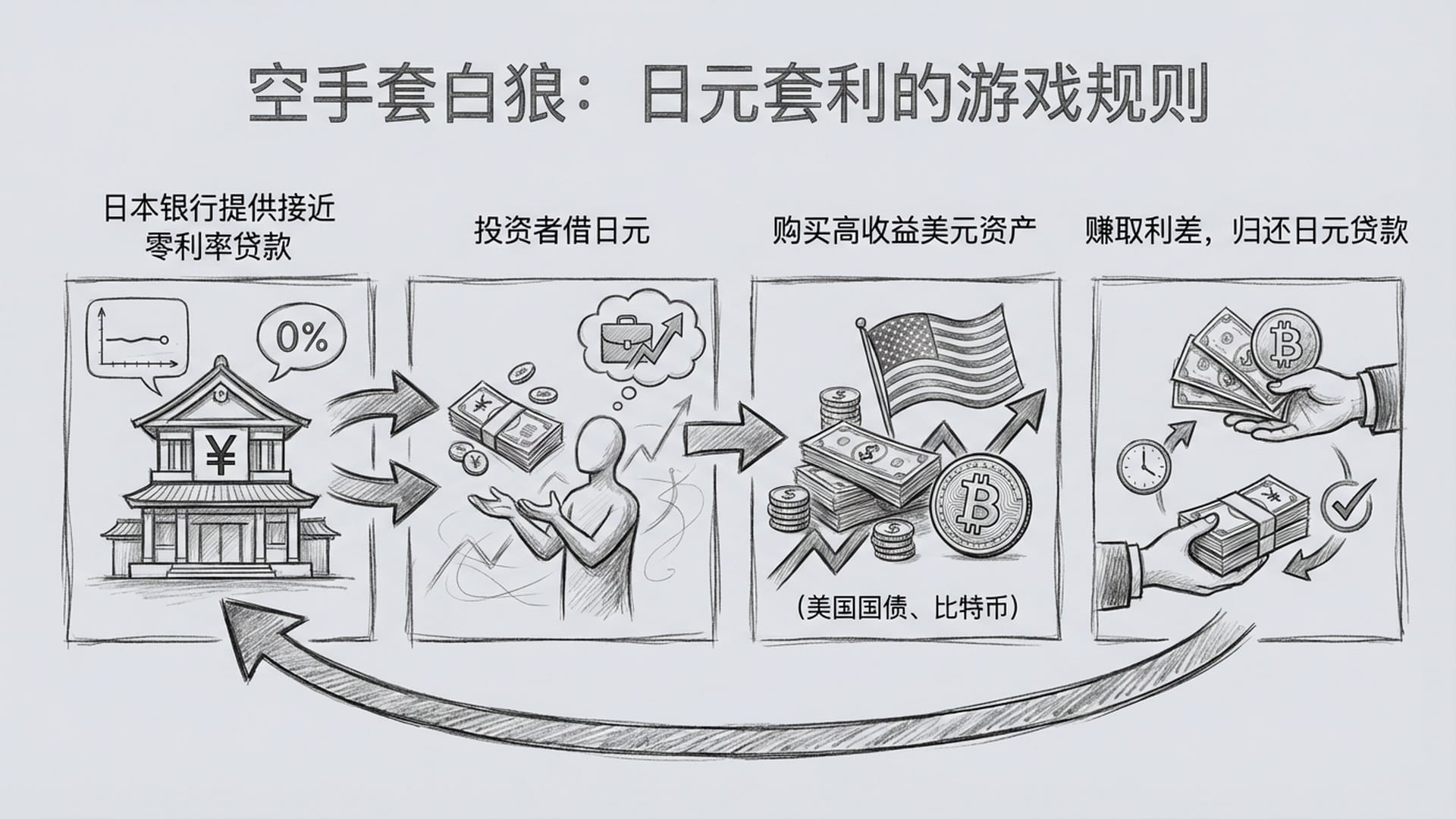 日元套利交易的流程图