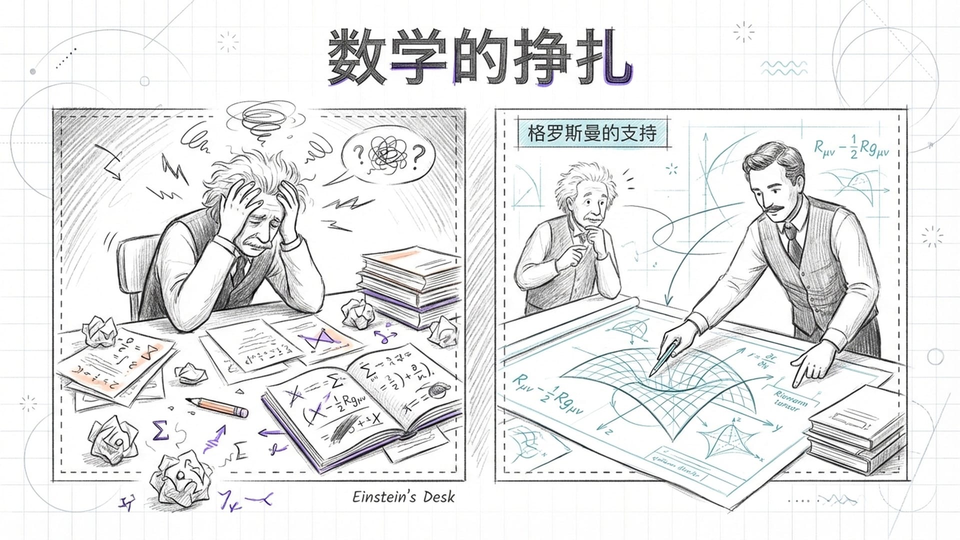 爱因斯坦与数学家格罗斯曼的协作