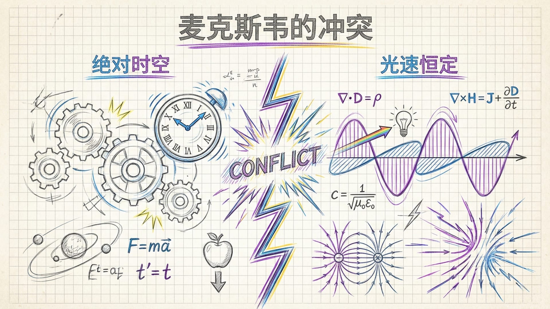 麦克斯韦方程组与牛顿力学的碰撞