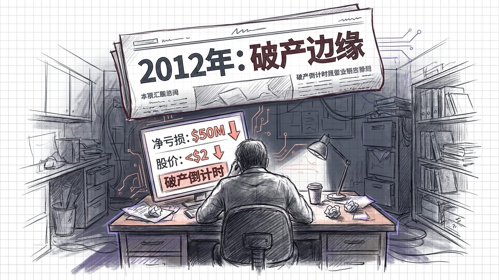 灰暗的背景，2012年的报纸头条