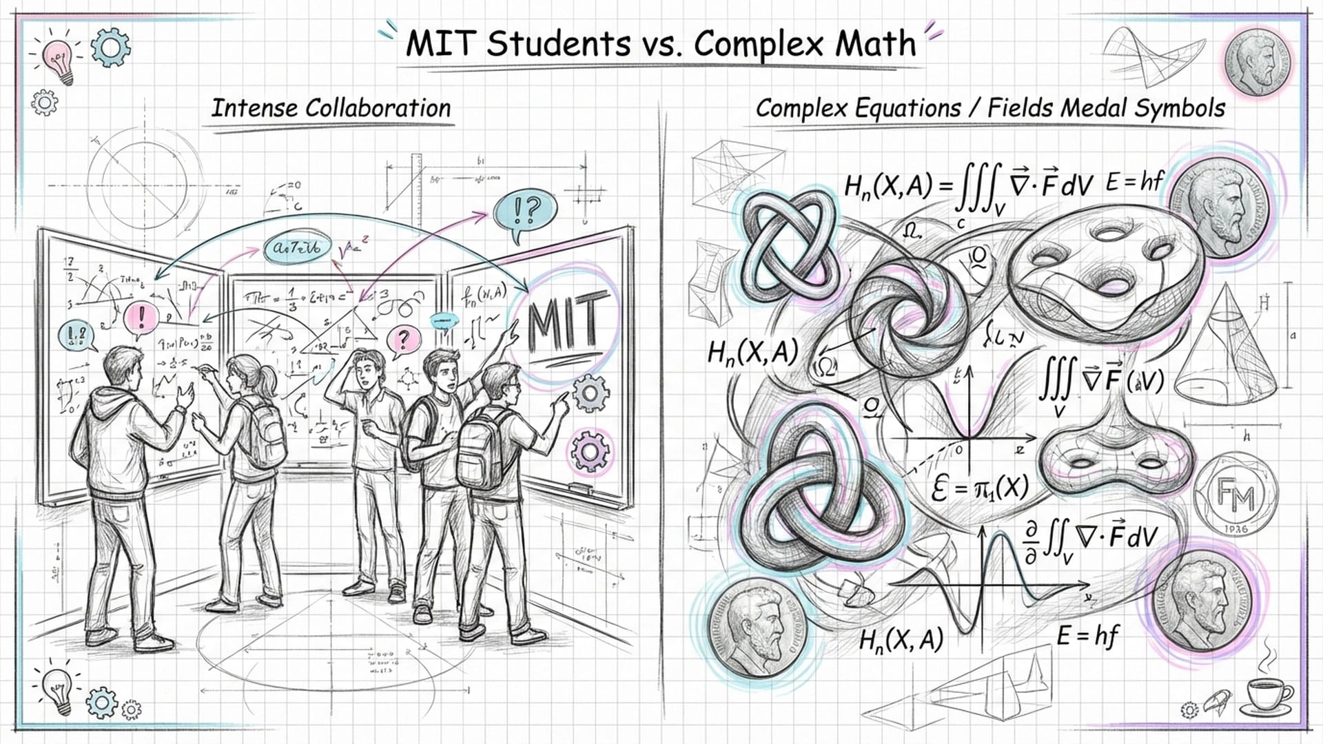 MIT students frantically working at whiteboards