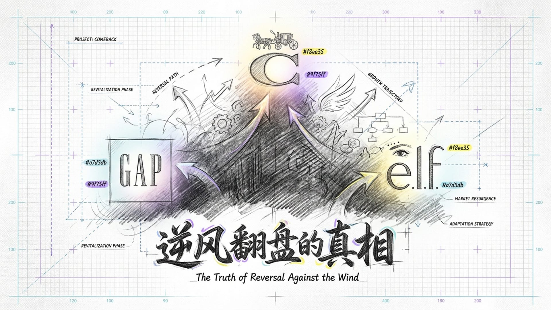 三个品牌Logo以发光的形式出现在黑暗中