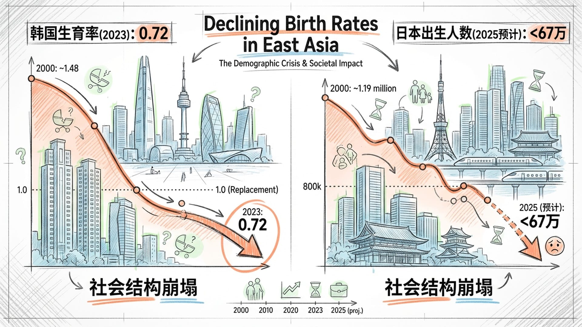 断崖式下跌的出生率