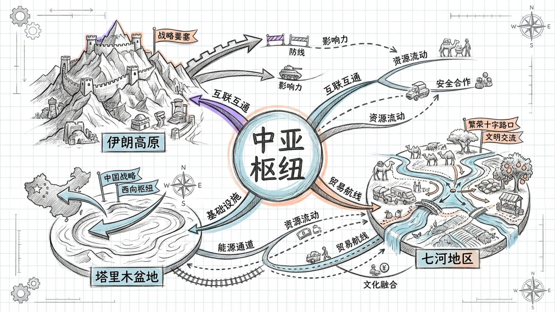 伊朗高原如同坚固的石质堡垒，中亚七河地区是繁荣的十字路口