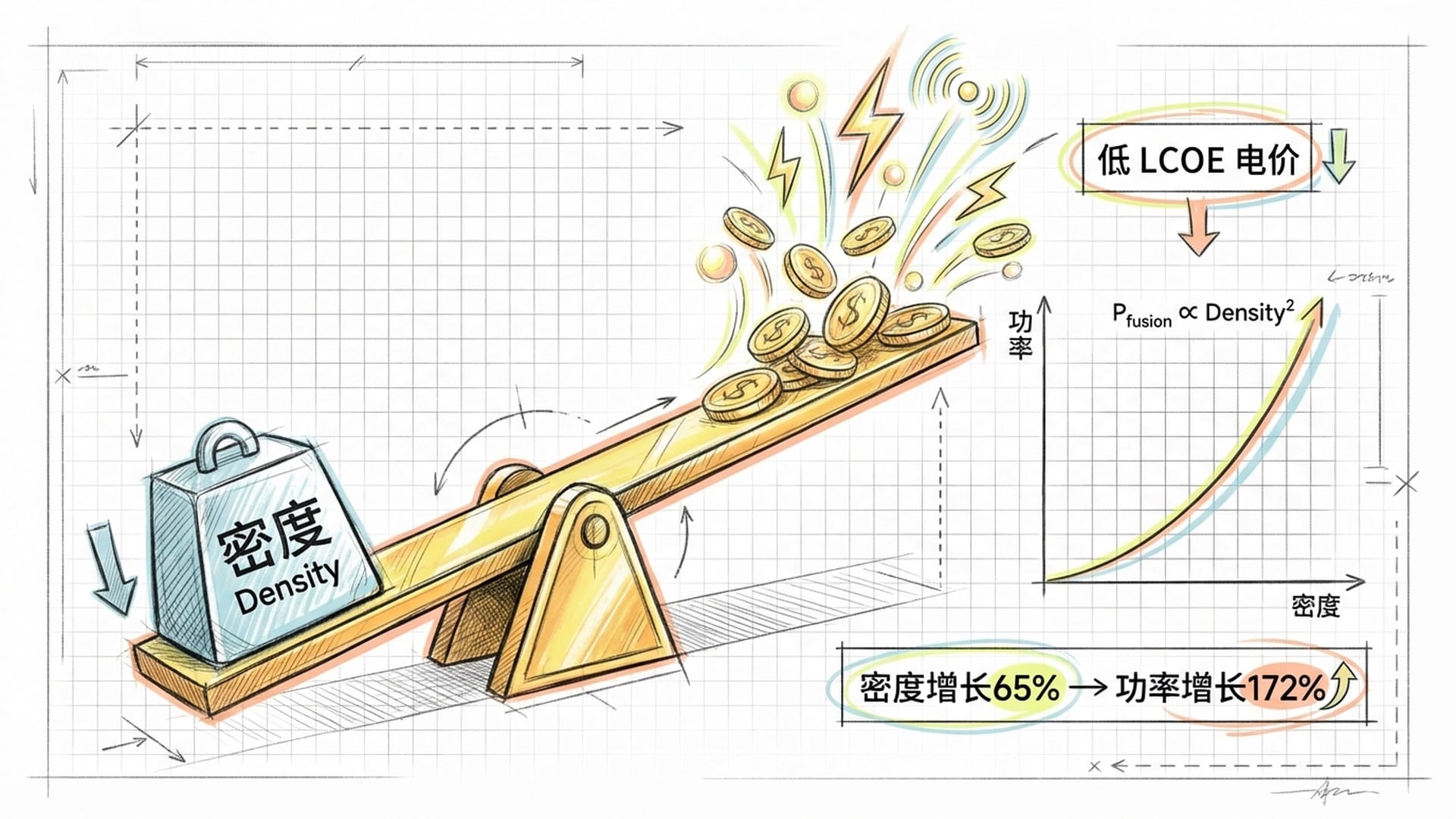 杠杆效应：功率随密度平方增长