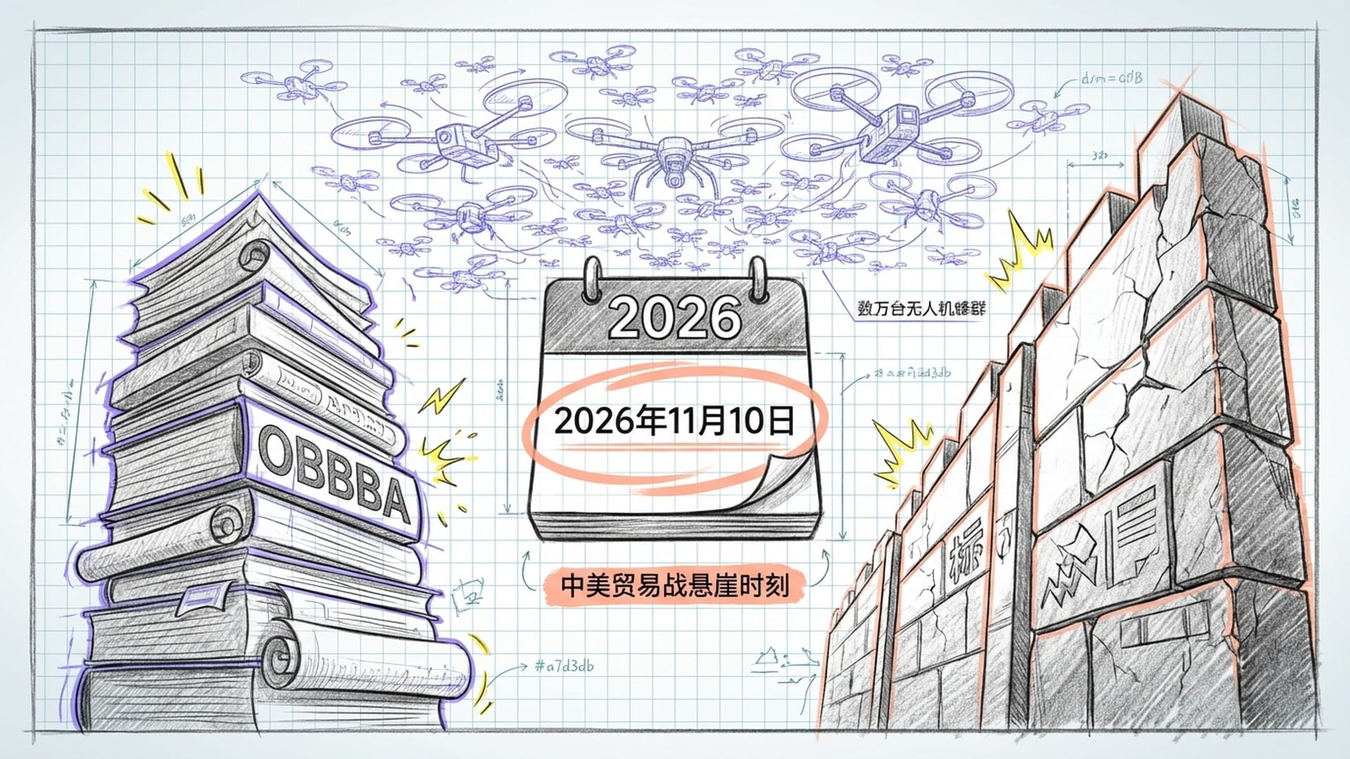 两股势力在2026年的日历上对撞：一边是高耸入云的国防法案文件（OBBBA），另一边是巨大的关税壁垒墙。