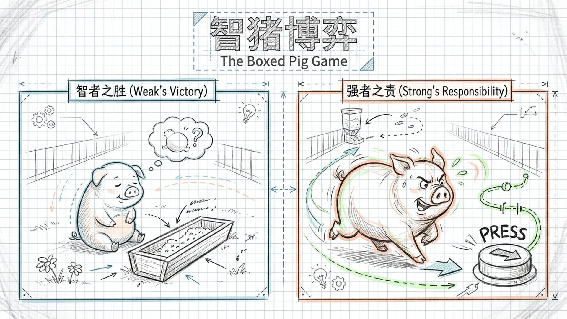 小猪悠闲，大猪奔跑