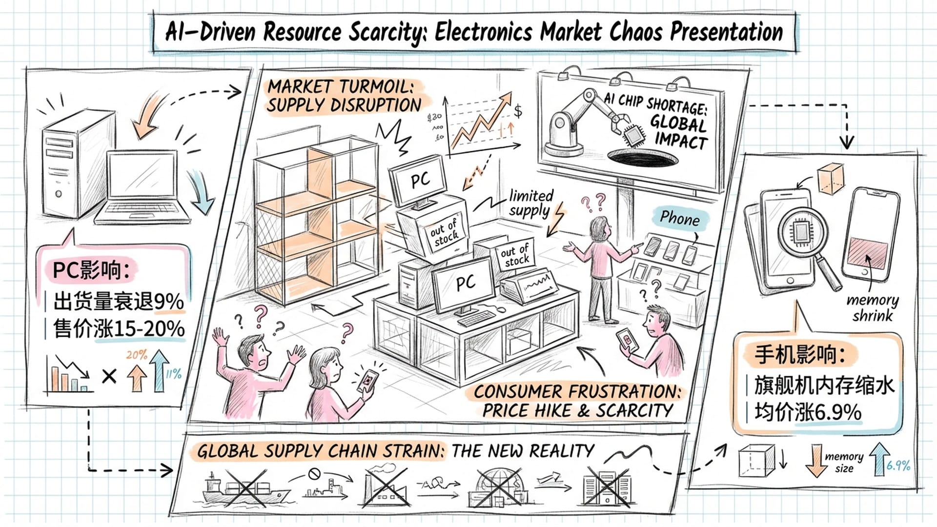 混乱的电子产品商场