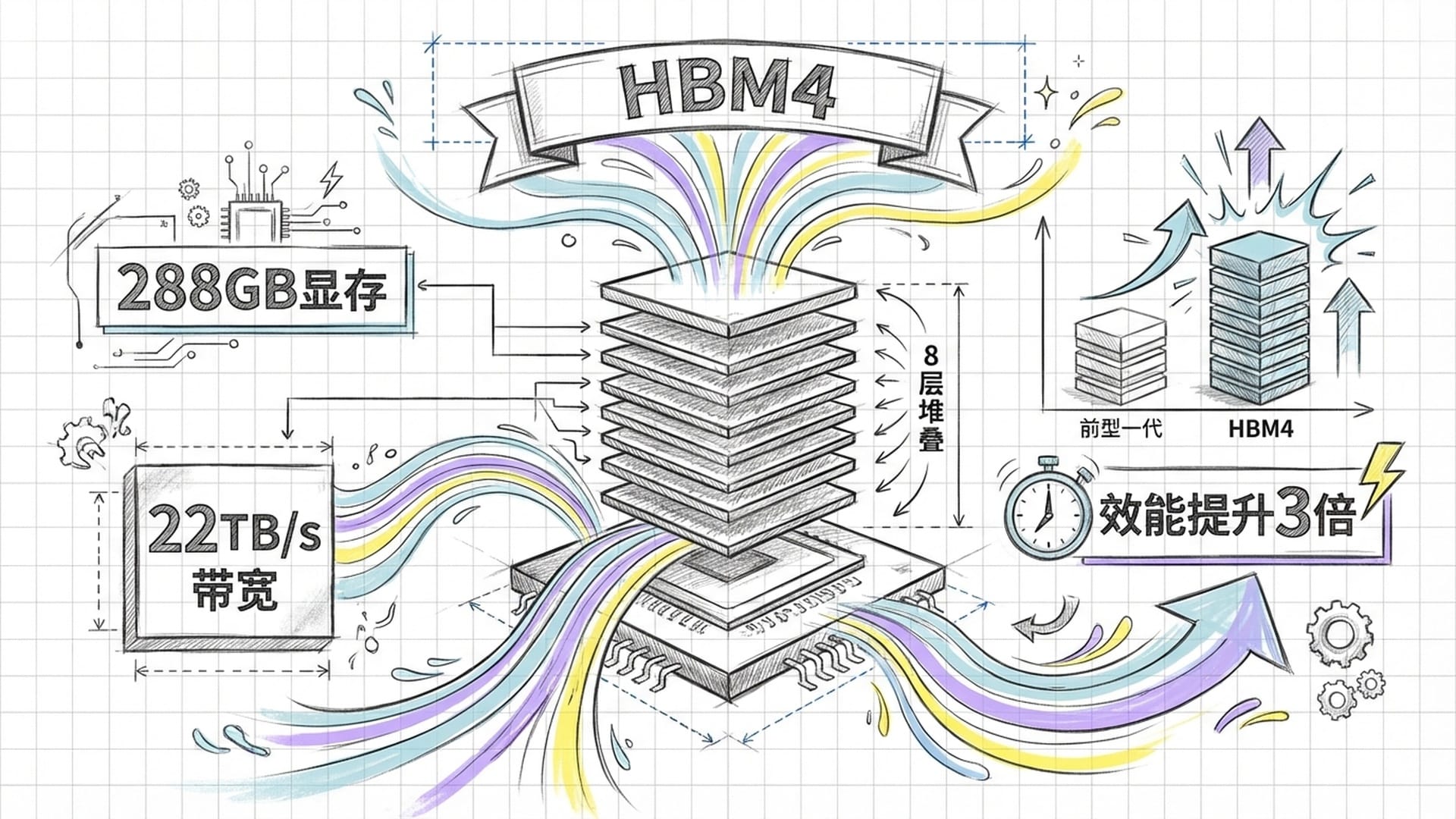 HBM4显存堆叠