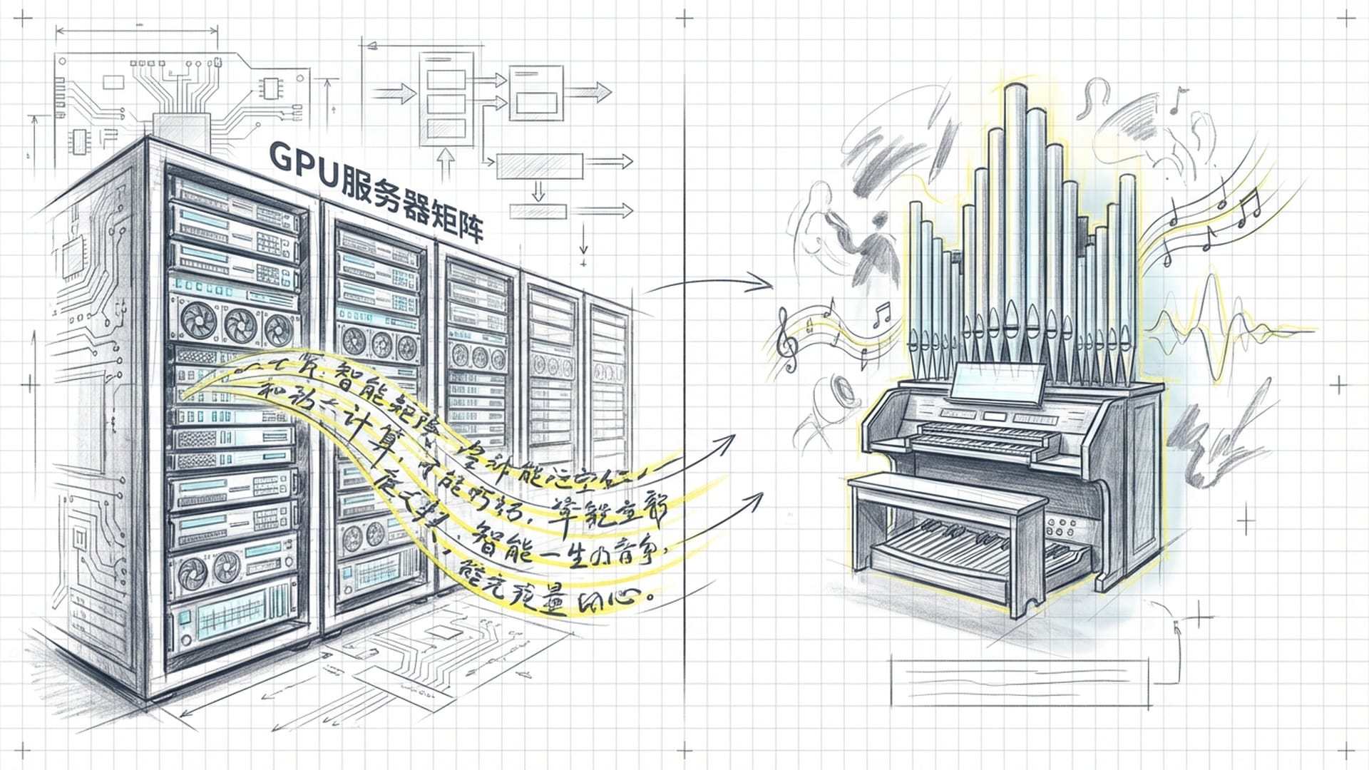现代数据中心与古典管风琴的对比