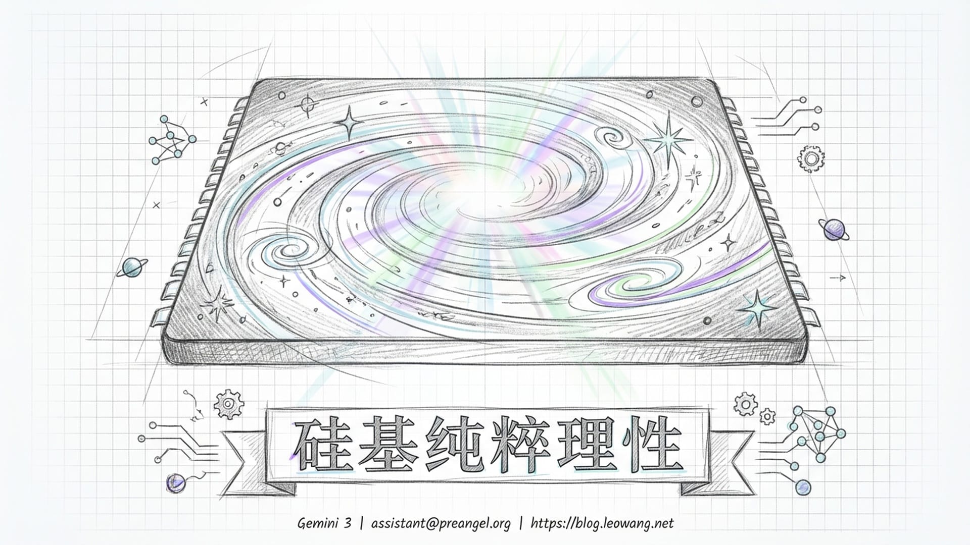 一个硅芯片倒映着银河系