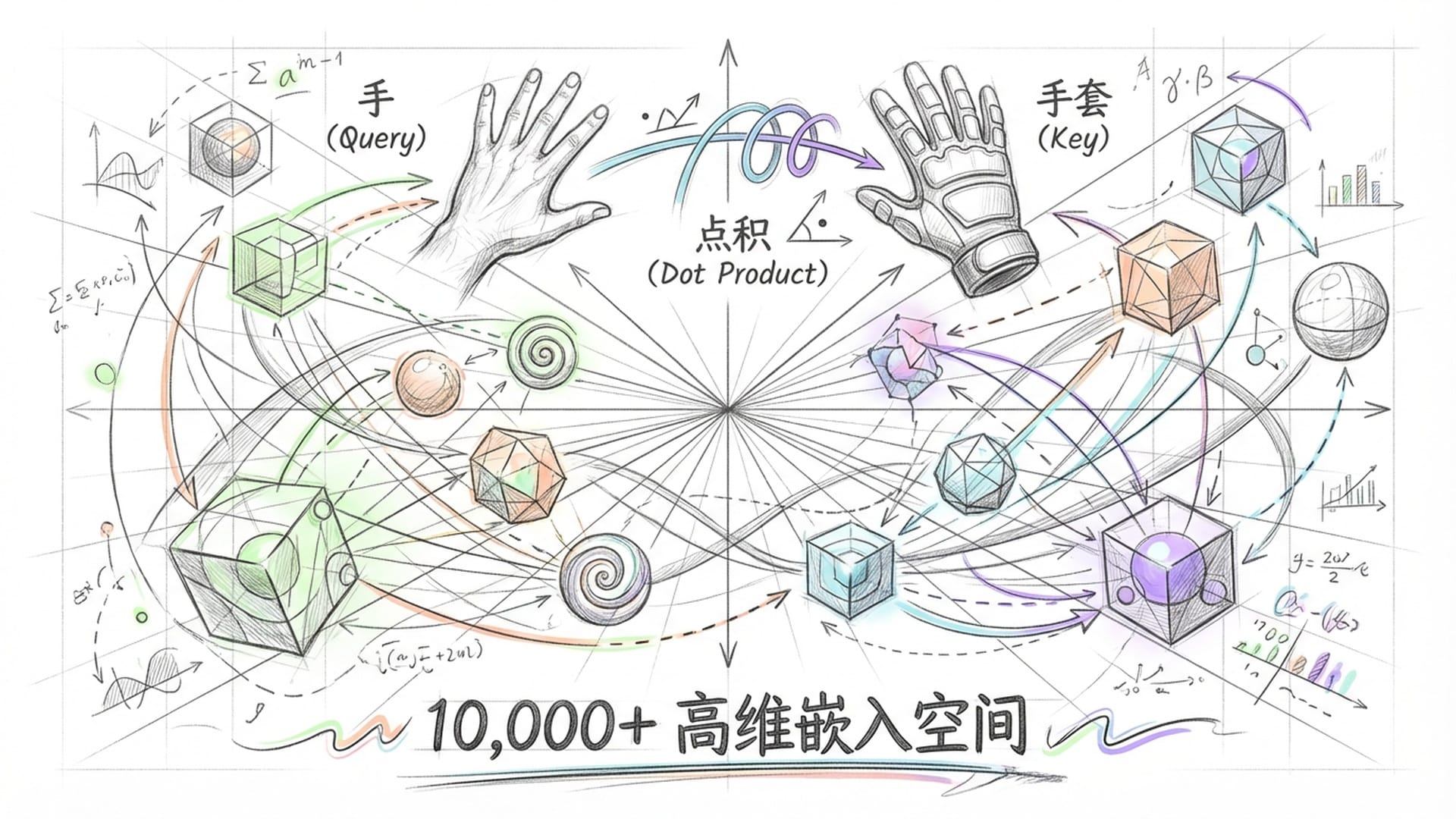 高维嵌入空间中的“手”与“手套”