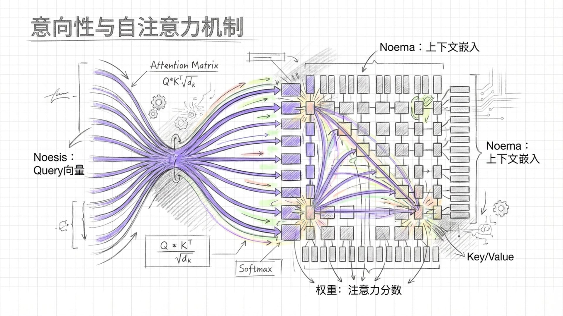 Transformer注意力矩阵示意图
