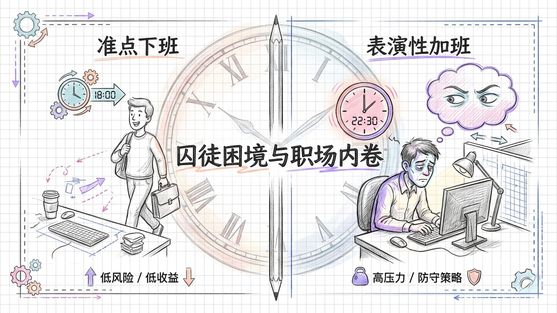 职场囚徒困境：准时下班与表演性加班的较量
