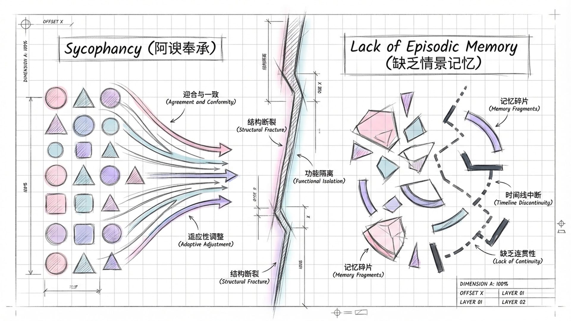 一面巨大的裂缝镜子