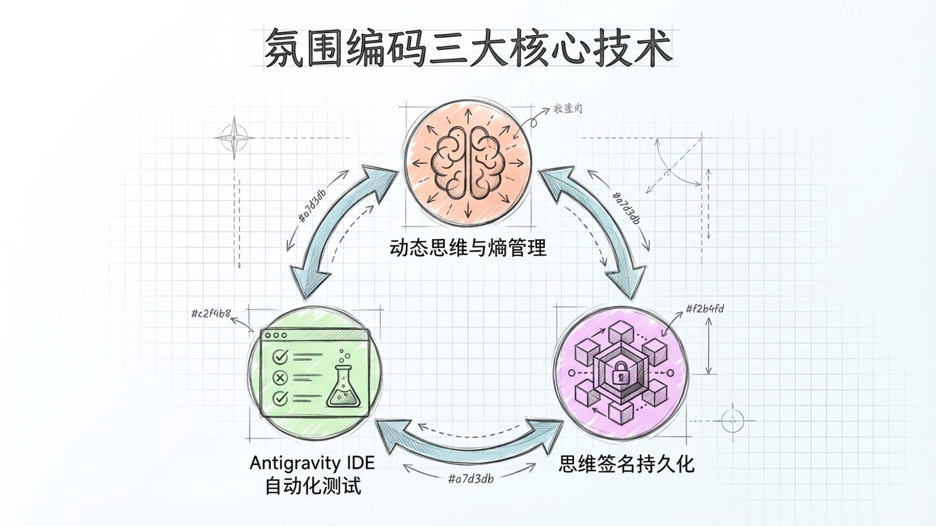 流程图，展示‘氛围编码’的三大核心技术