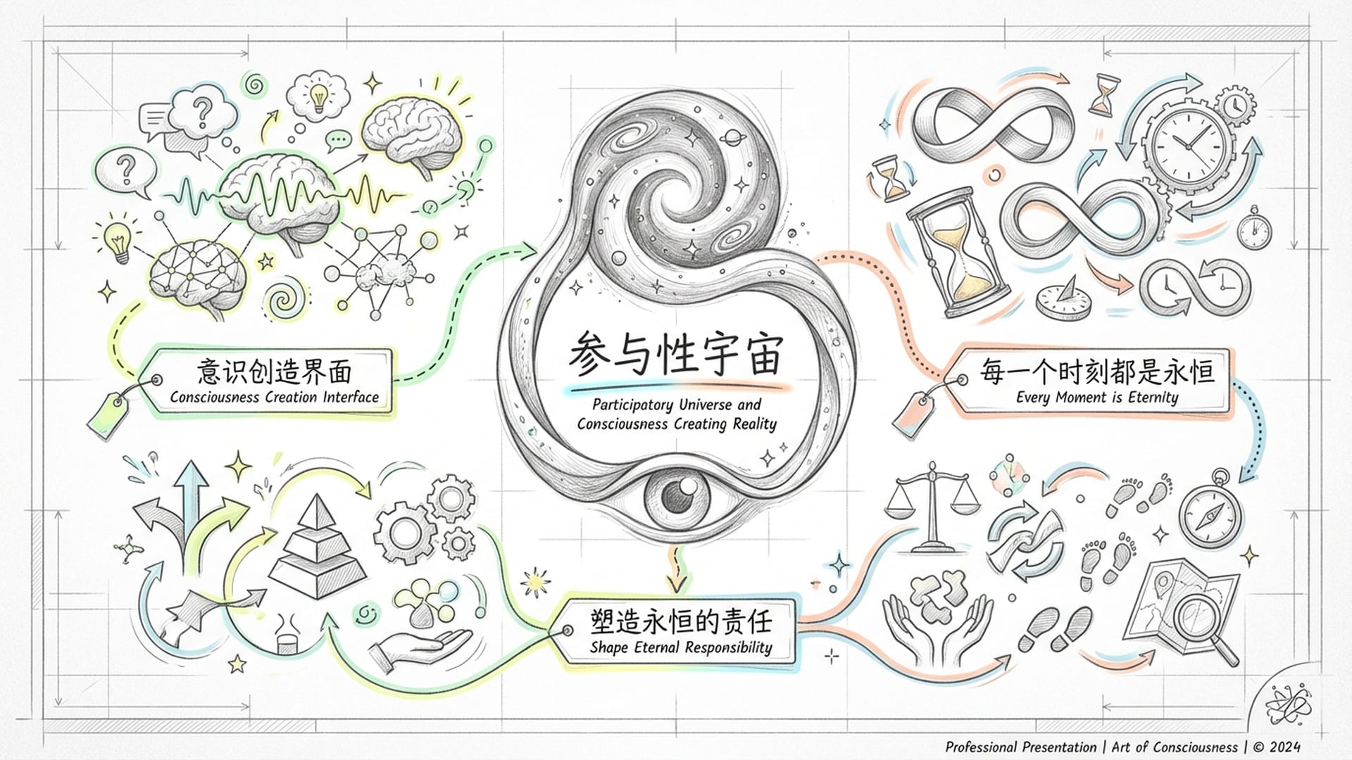 约翰·惠勒的“眼睛与宇宙”草图