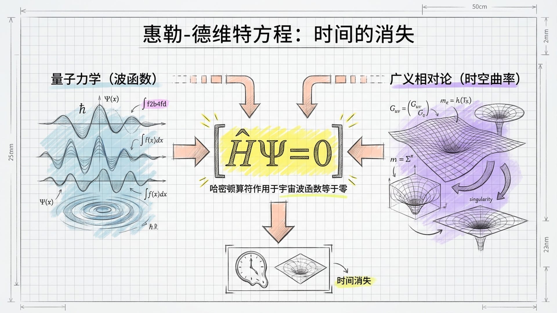 惠勒-德维特方程与量子力学、广义相对论的碰撞