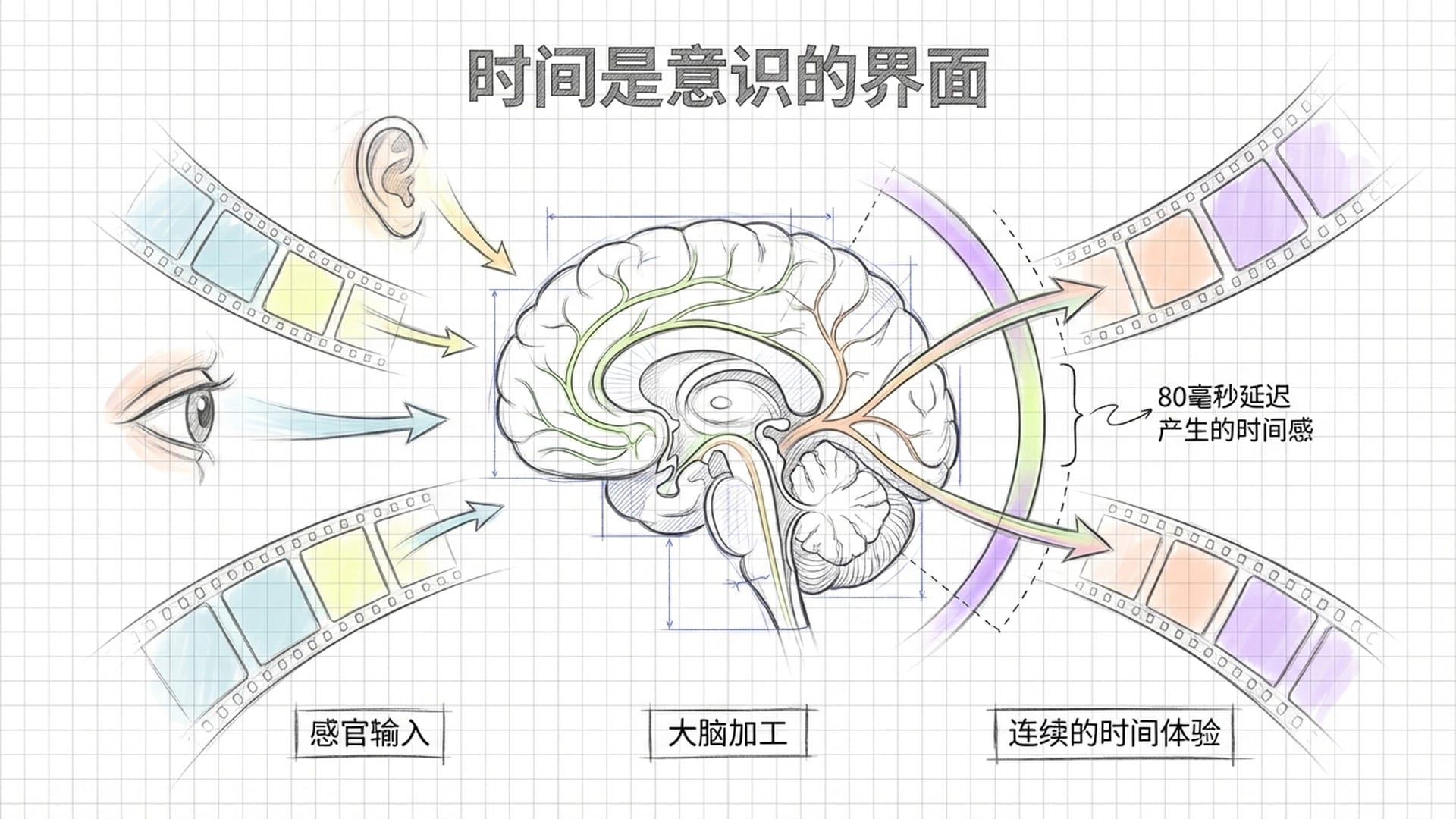 大脑神经元网络与电影胶片