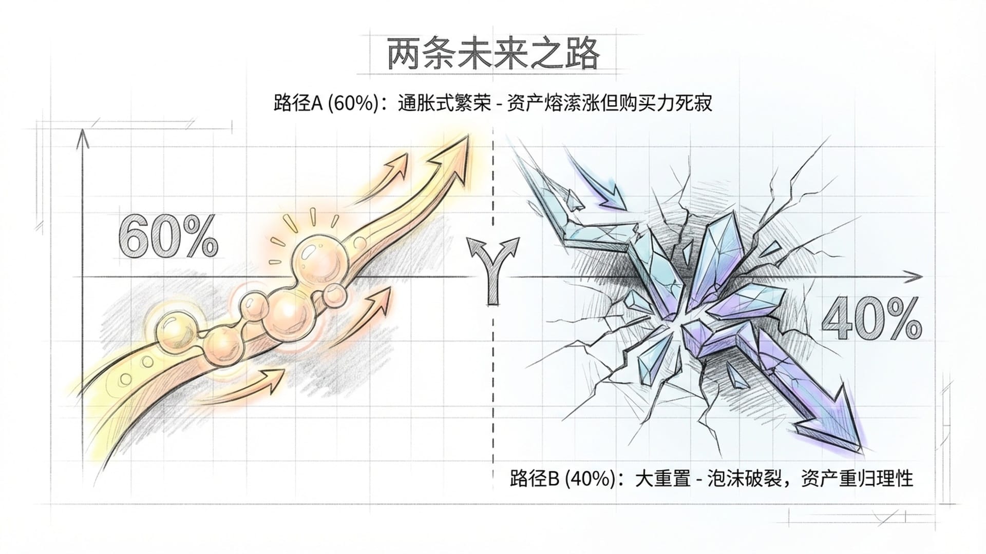 两个平行的未来分叉路径