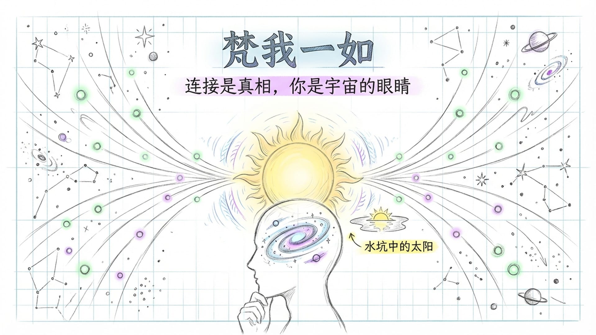浩瀚宇宙中，个体意识汇聚成巨大的光源