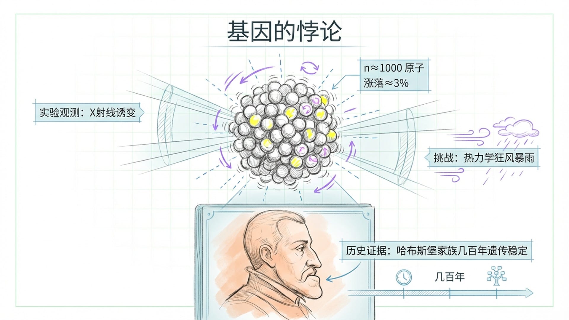 基因簇在热运动中震颤，但哈布斯堡家族的遗传特征却稳定