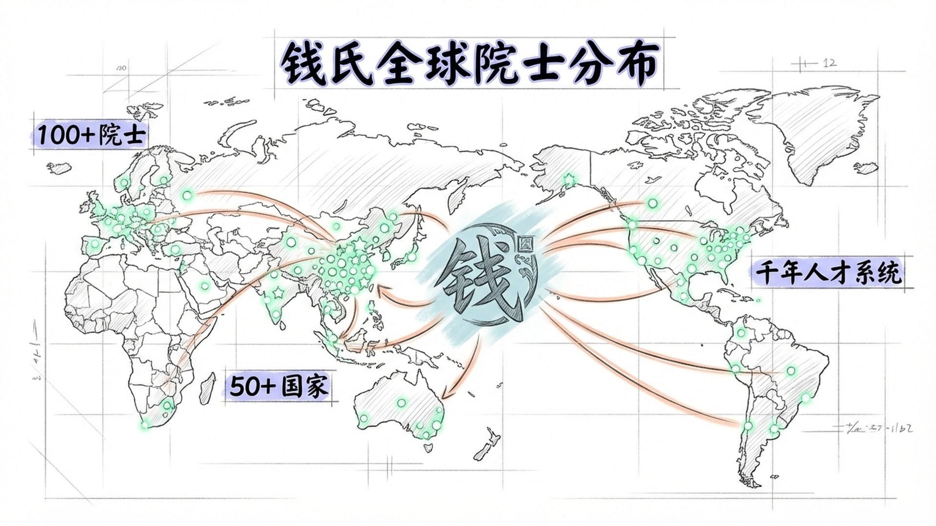 全球地图上密布的100多个发光点