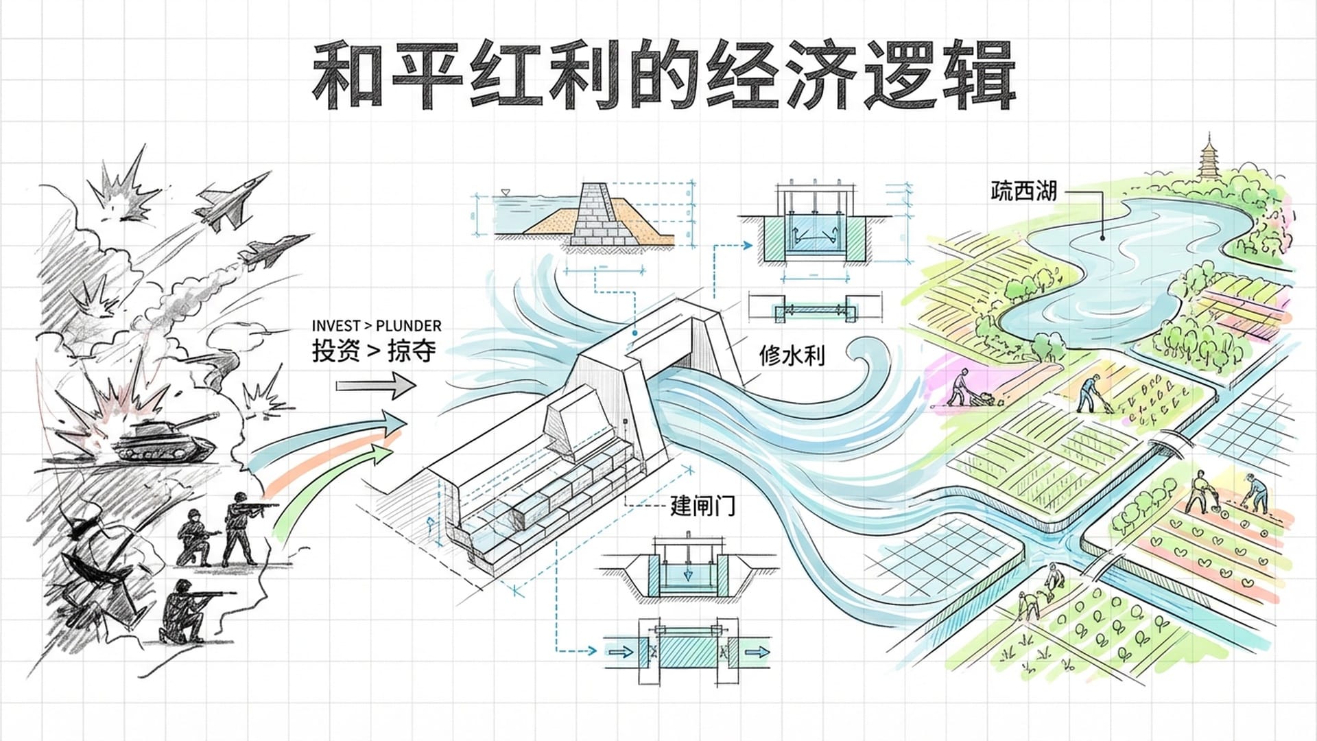 钱塘江海塘的宏大工程示意图