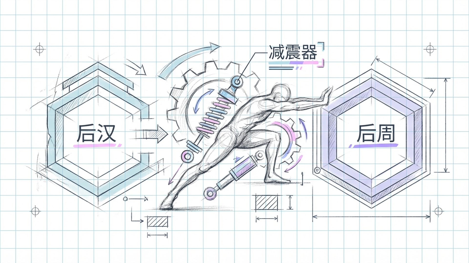 一个巨大的齿轮或弹簧，冯道身处政权交替的缝隙中，用身体撑住两块下压的巨石。