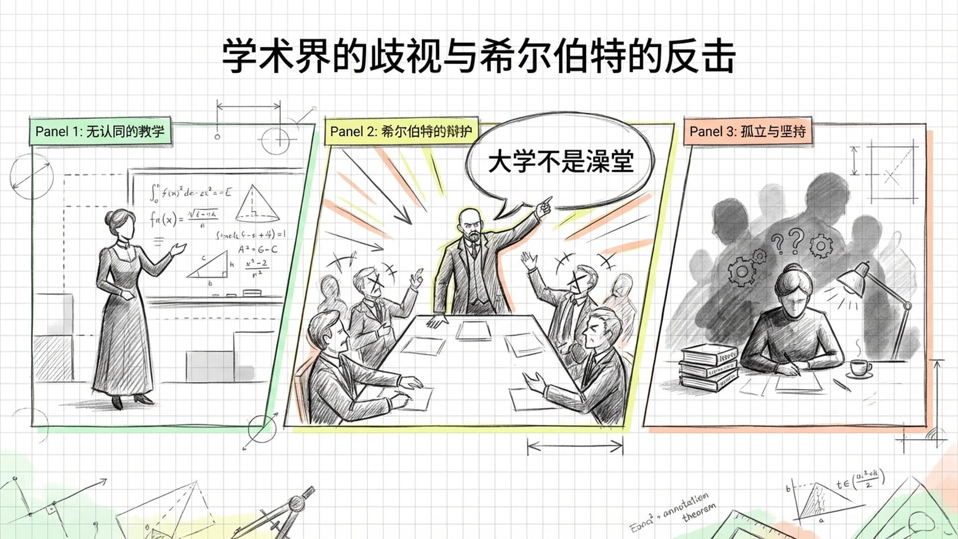 诺特的剪影站立在充满偏见的教务会议中