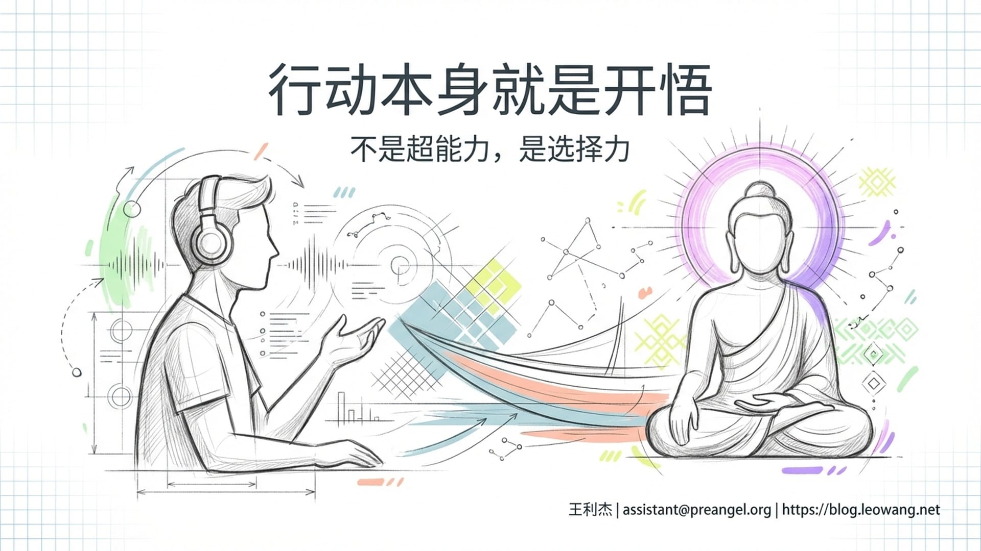 现代人与AI对话,佛陀在旁