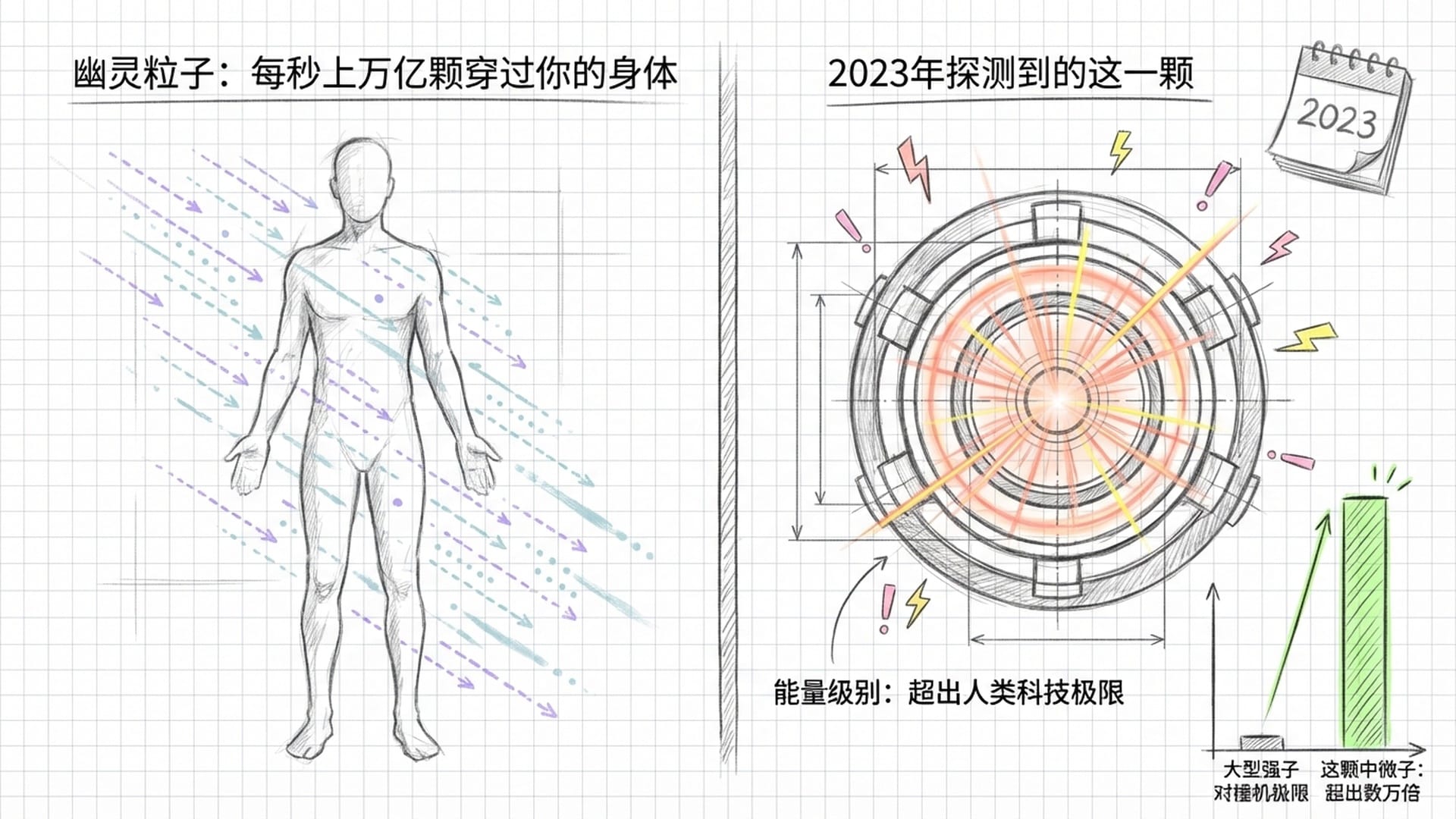 幽灵粒子中微子穿透示意