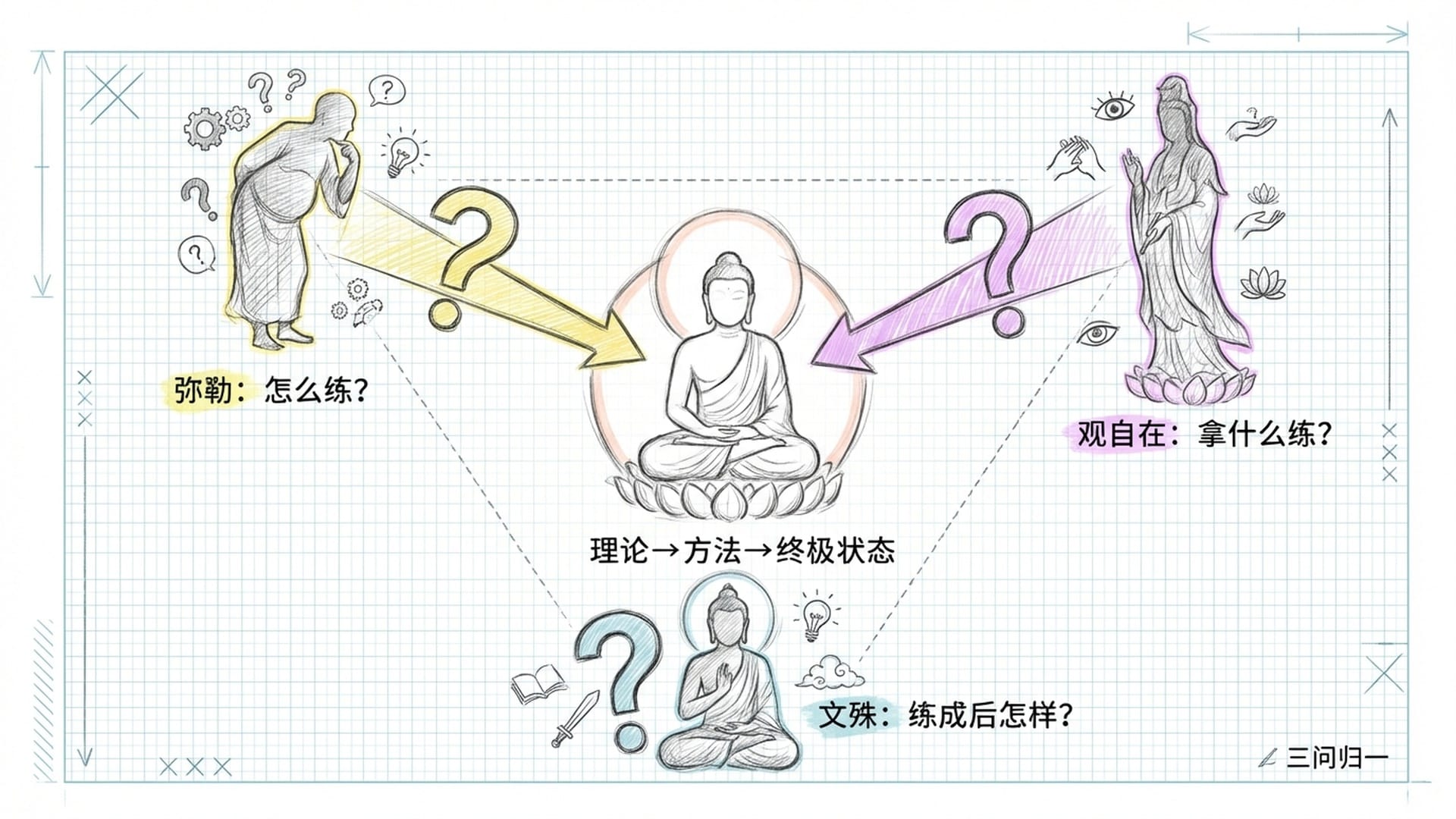 三位菩萨的三问结构图