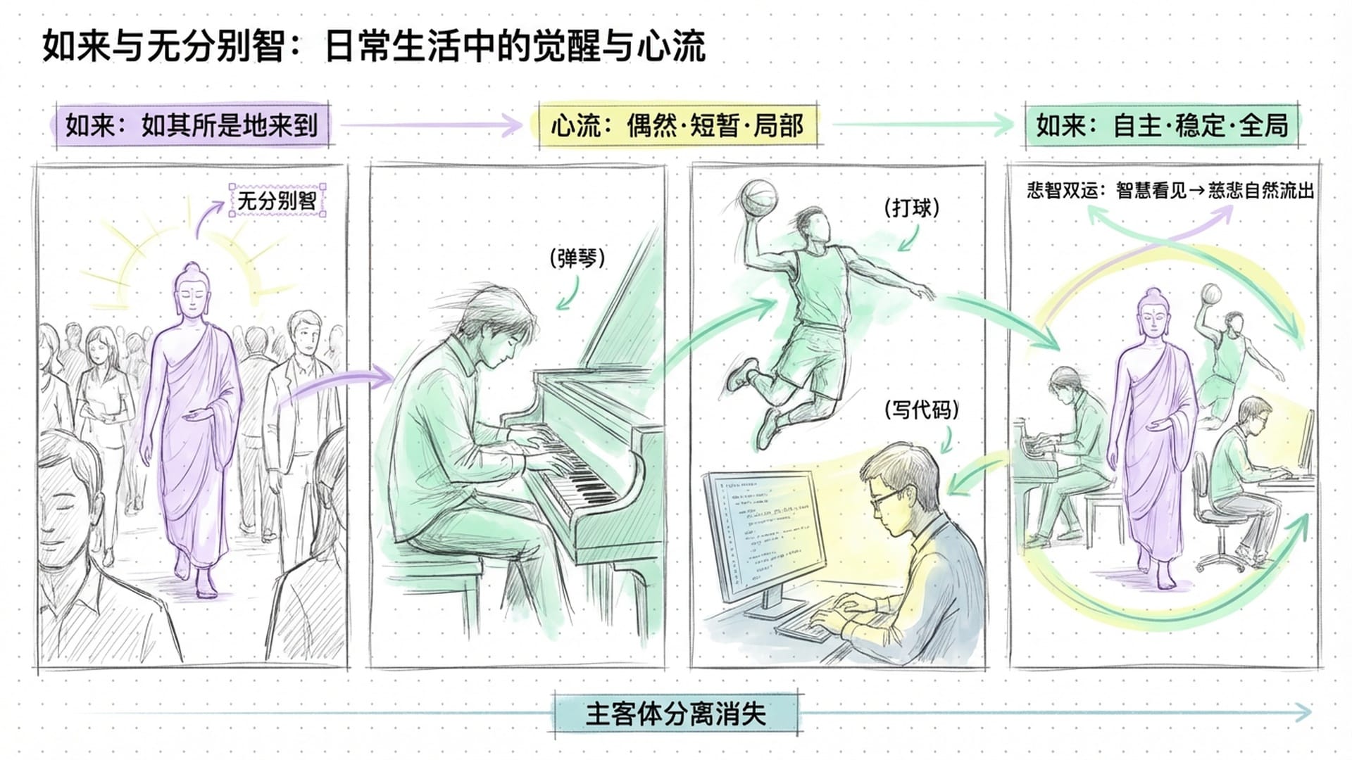 觉醒者在红尘中自在游戏,心流状态的具象化