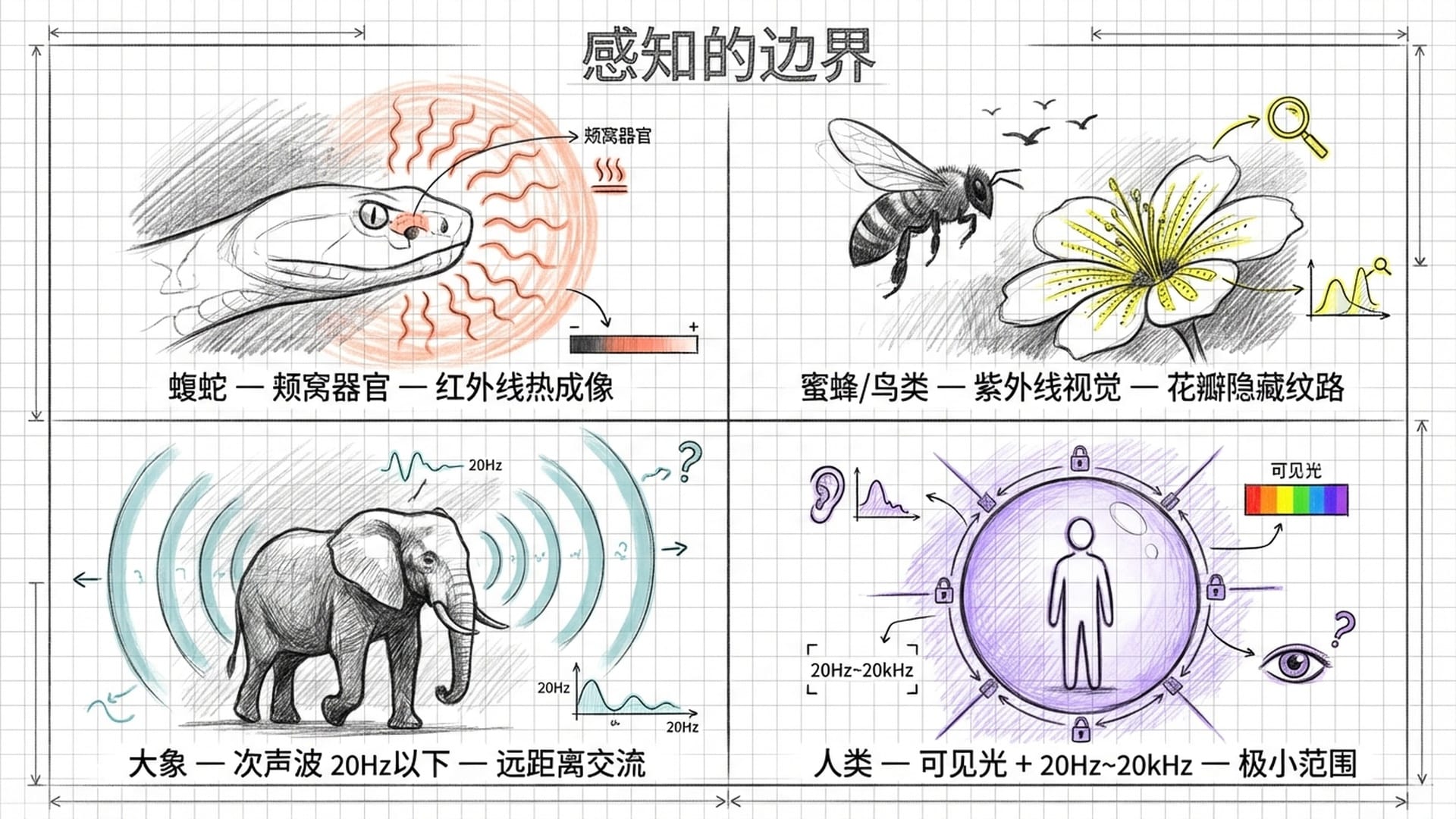 多种动物感知能力对比