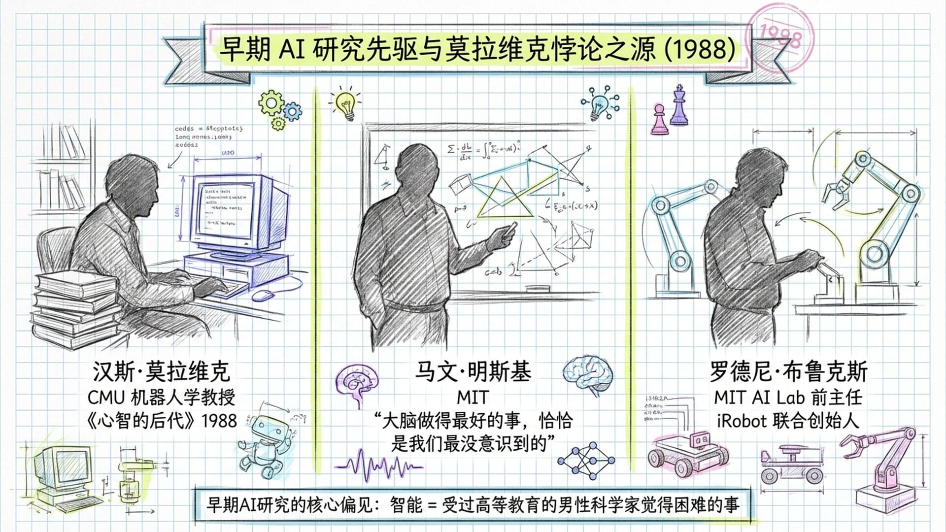 三位AI先驱:莫拉维克、明斯基、布鲁克斯