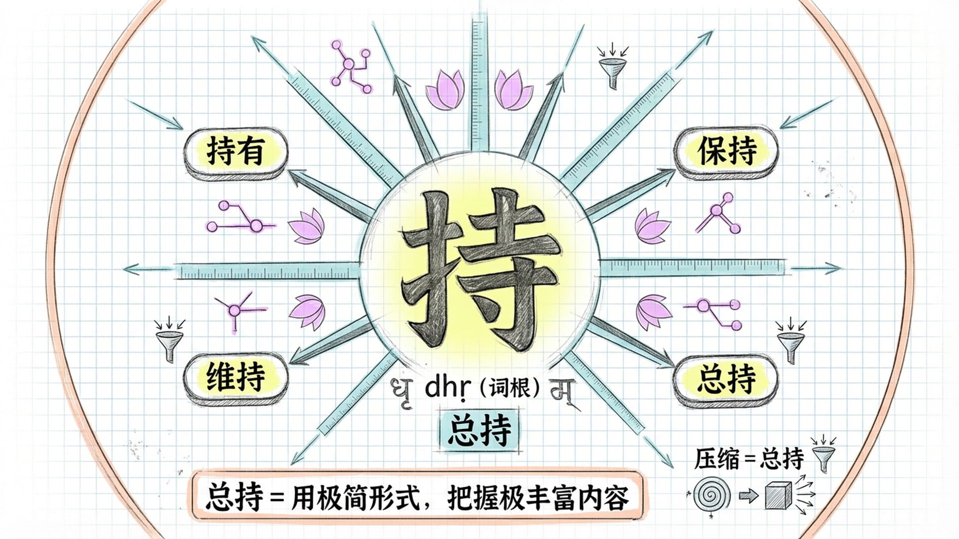 陀罗尼词根"持"的语义拆解