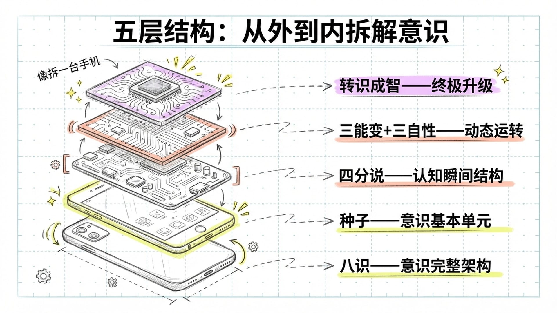 五层结构拆解示意图