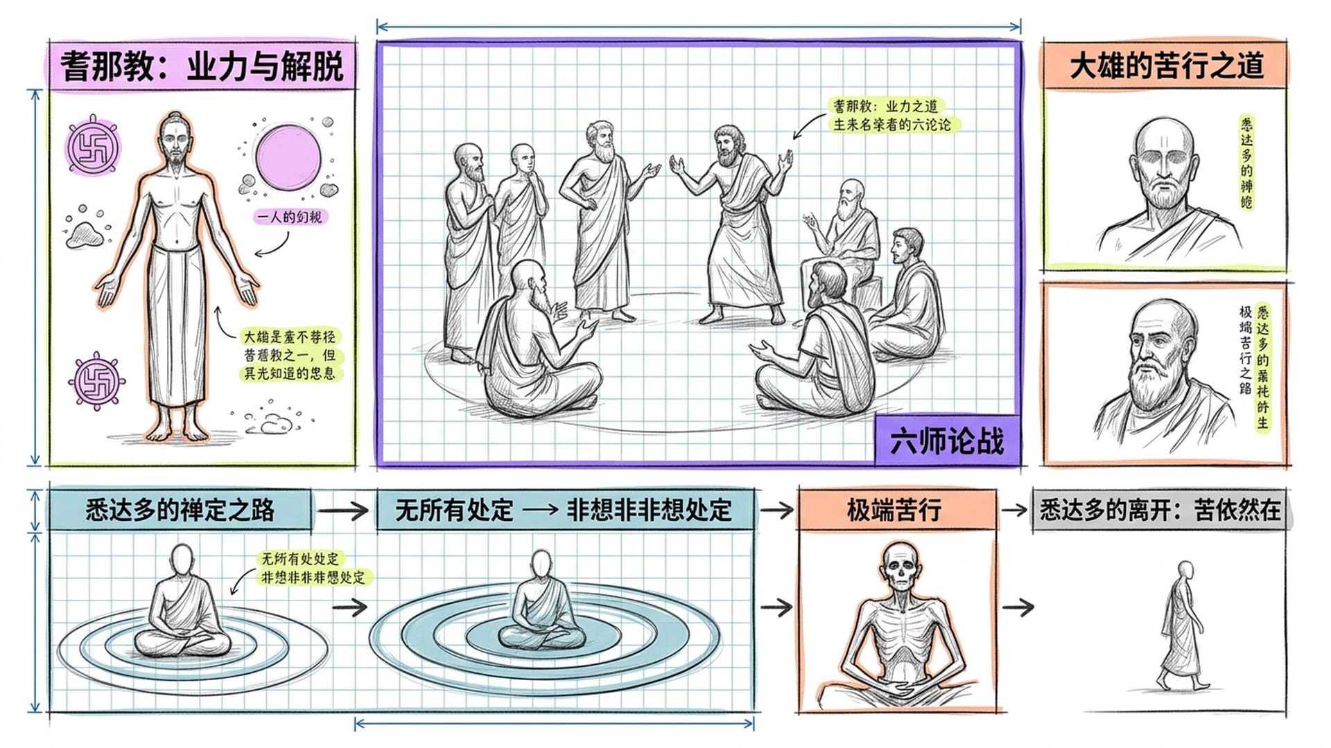 耆那教大雄与六师论战