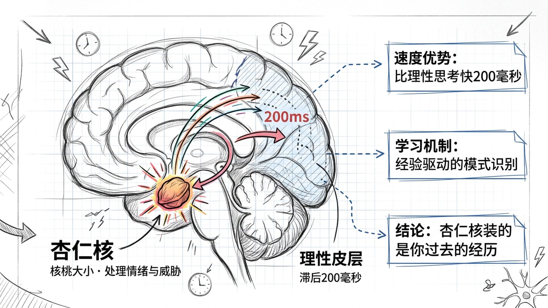大脑杏仁核机制示意图